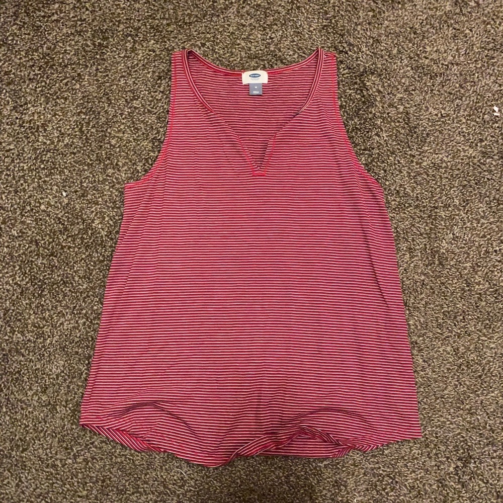 Red white and blue striped tank